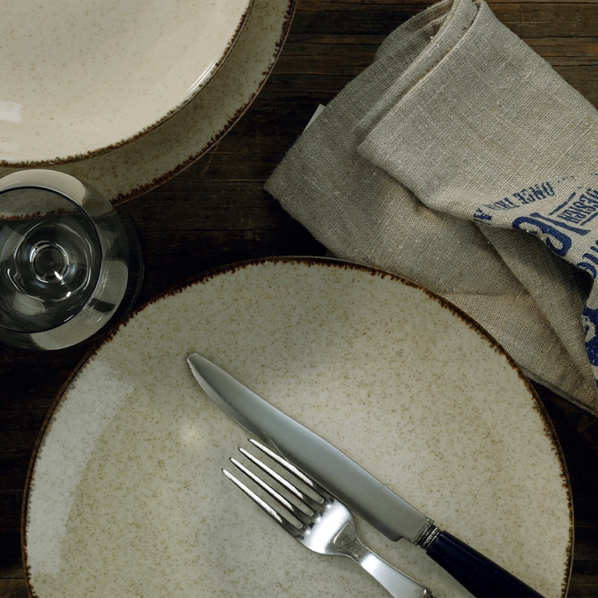 24-delni jedilni servis, bež/porcelan