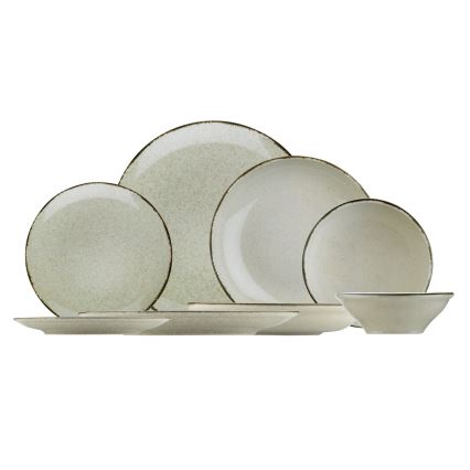 24-delni jedilni servis, bež/porcelan