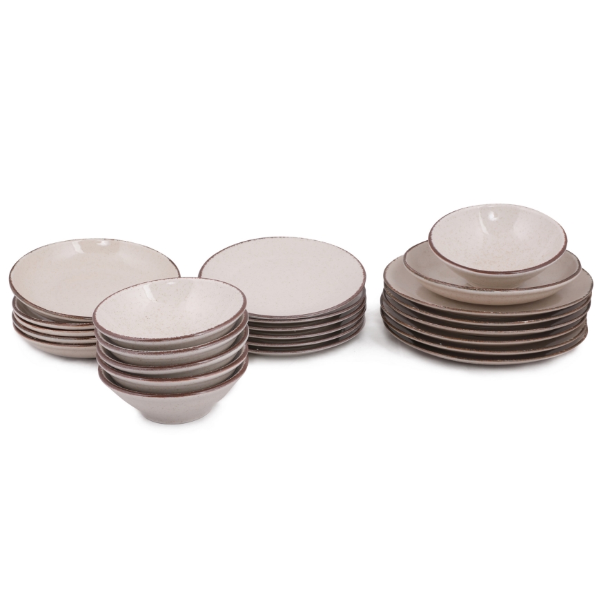 24-delni jedilni servis, bež/porcelan