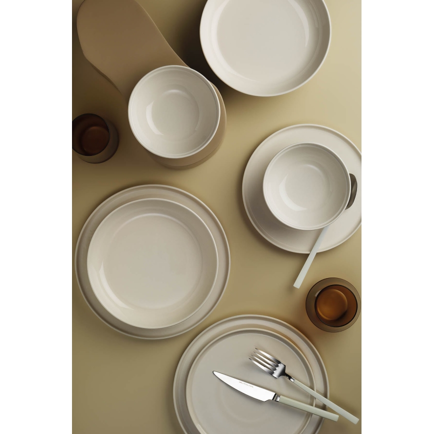 24-delni jedilni servis, bež/porcelan