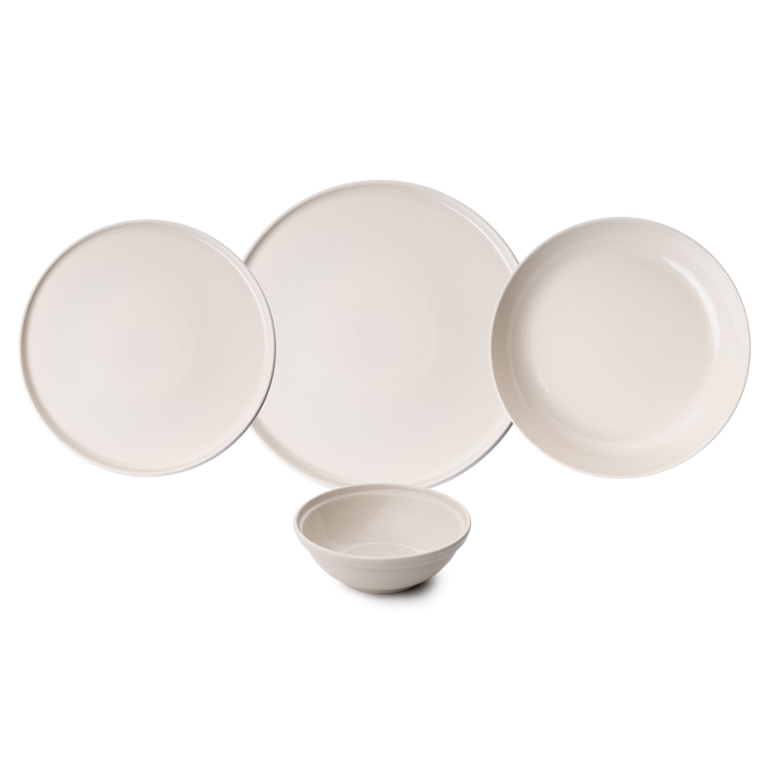 24-delni jedilni servis, bež/porcelan