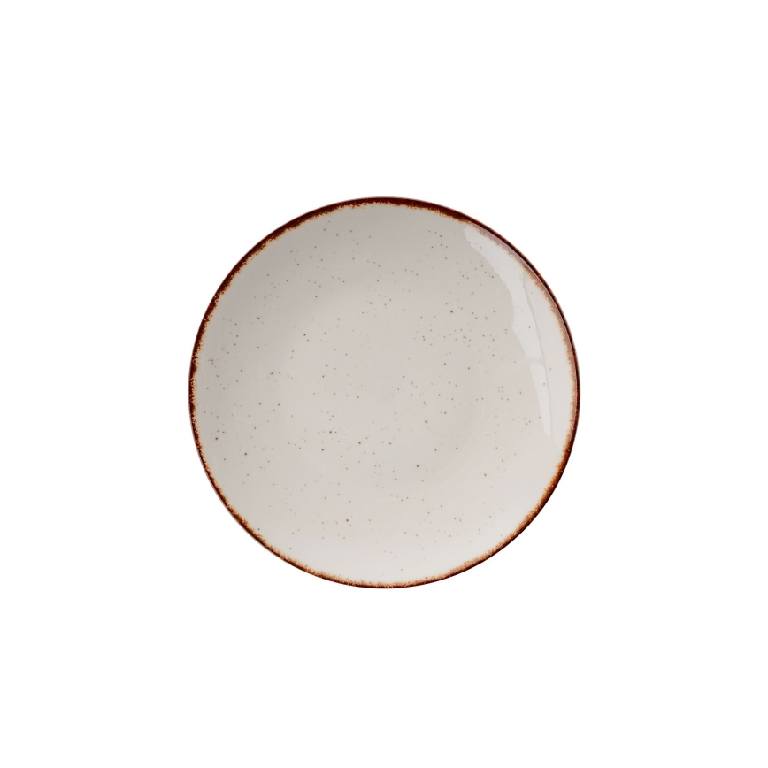 24-delni jedilni servis, bež/rjav, porcelan