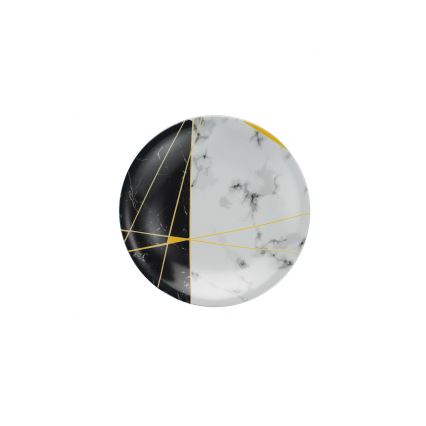 24-delni jedilni servis črna/bela/zlata/porcelan