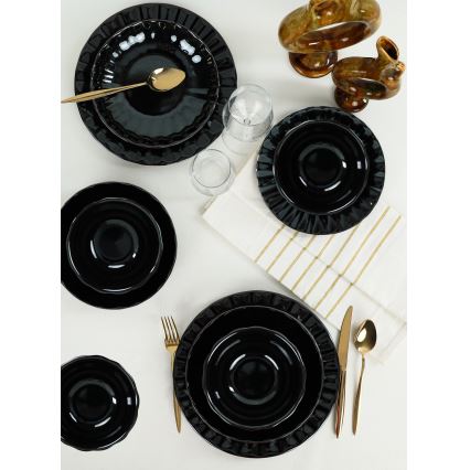 24-delni jedilni servis, črna kamenina