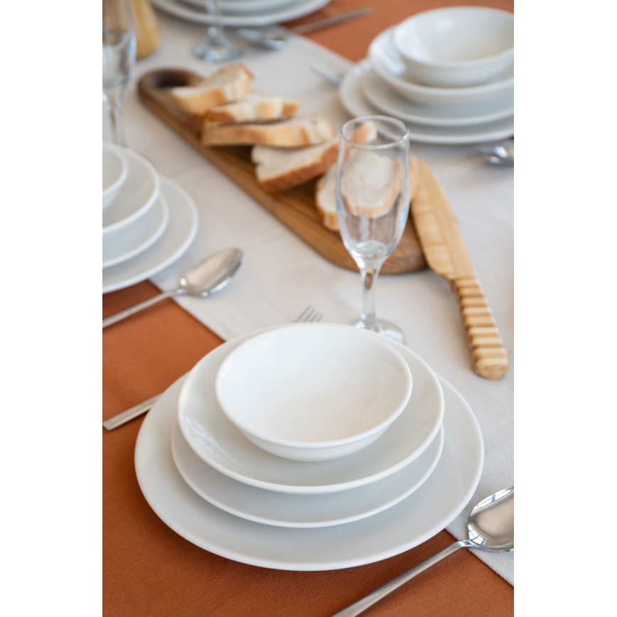 24-delni jedilni servis iz belega porcelana