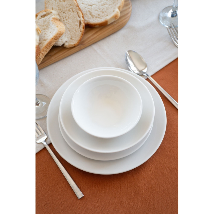 24-delni jedilni servis iz belega porcelana