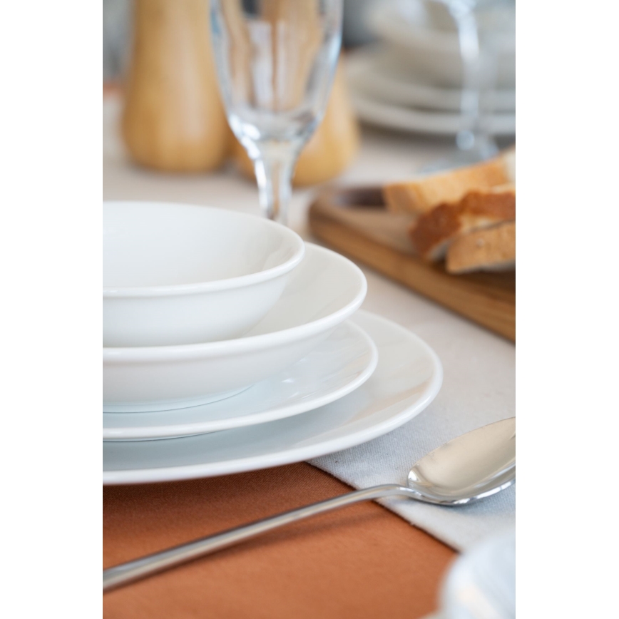 24-delni jedilni servis iz belega porcelana