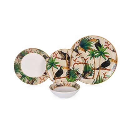 24-delni jedilni servis iz keramike, večbarven