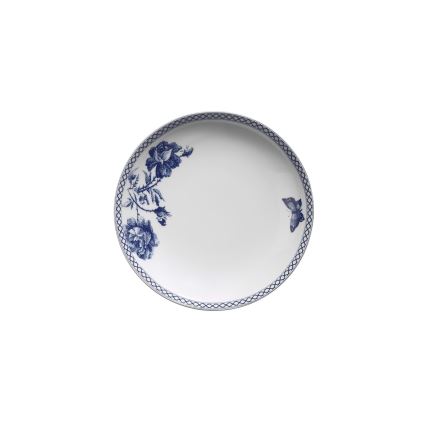 24-delni jedilni servis iz porcelana, bel/moder