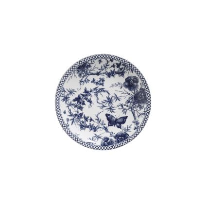 24-delni jedilni servis iz porcelana, bel/moder