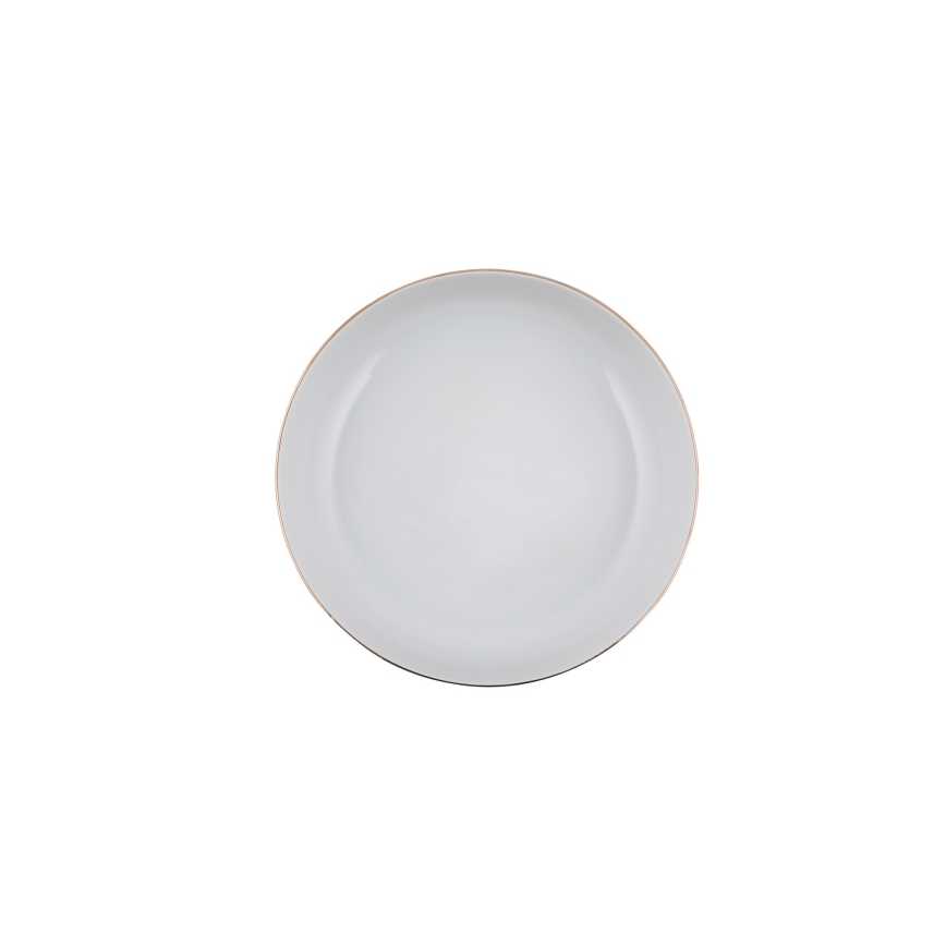 24-delni jedilni servis iz porcelana, bel s zlatimi detajli