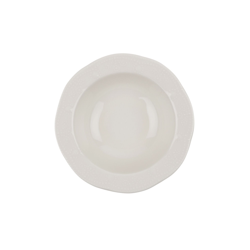 24-delni jedilni servis iz porcelana, kremne barve