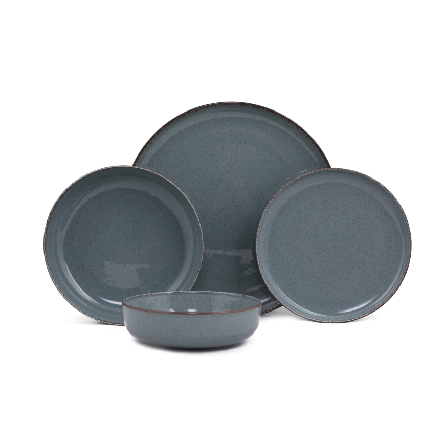 24-delni jedilni servis iz porcelana, modre barve