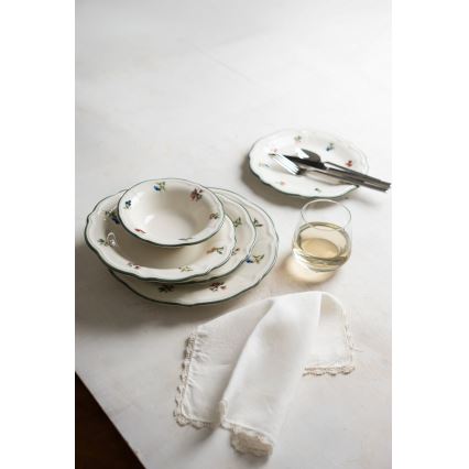 24-delni jedilni servis iz porcelana v beli ali zeleni barvi