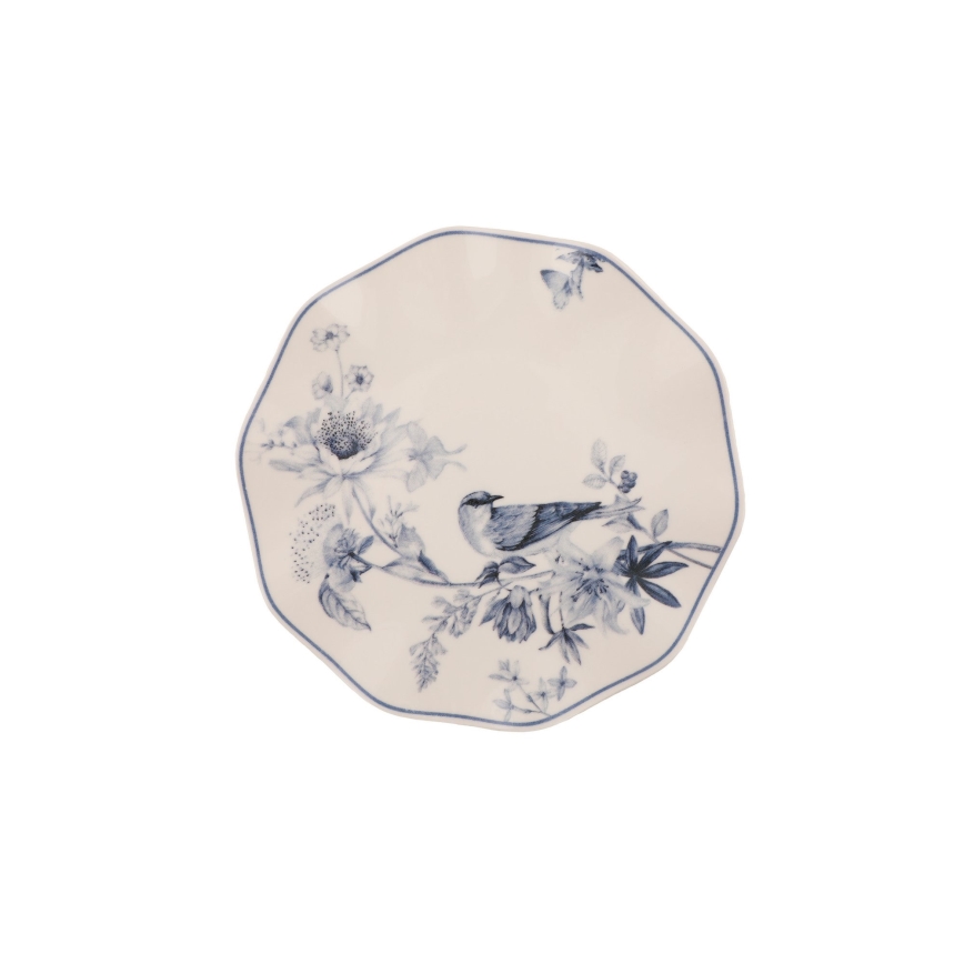 24-delni jedilni servis iz porcelana v beli in modri barvi