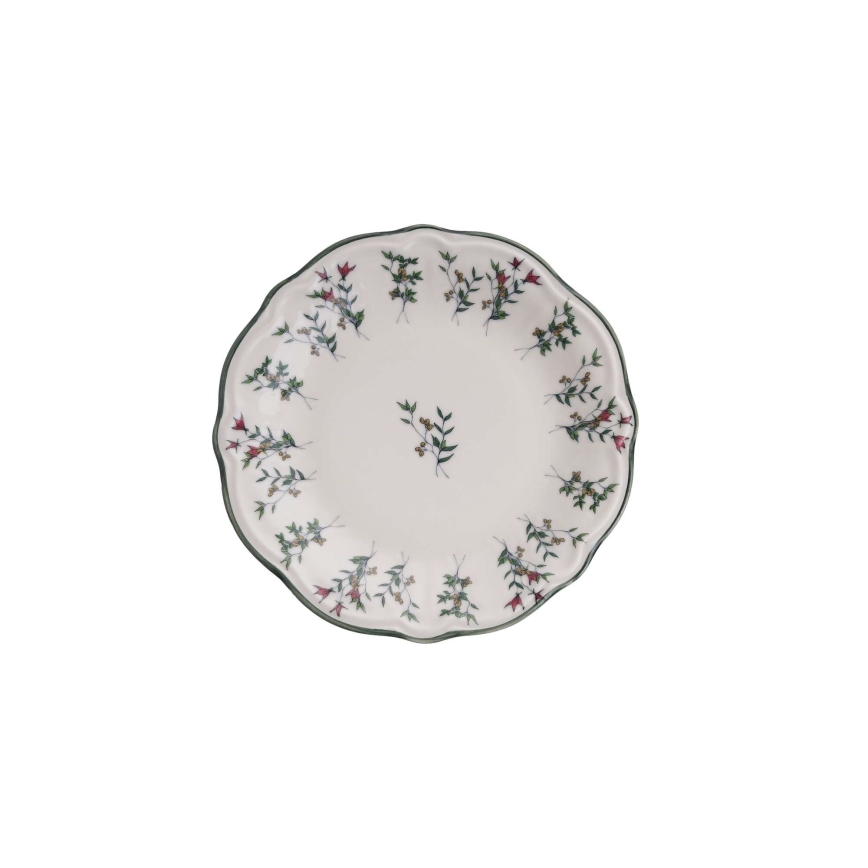 24-delni jedilni servis iz porcelana v beli in zeleni barvi