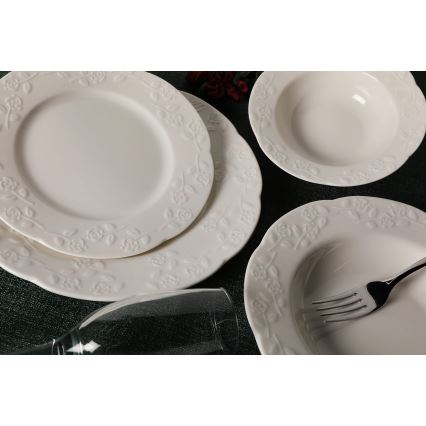 24-delni jedilni servis, kremna/porcelan