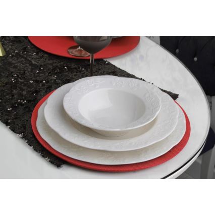 24-delni jedilni servis, kremna/porcelan