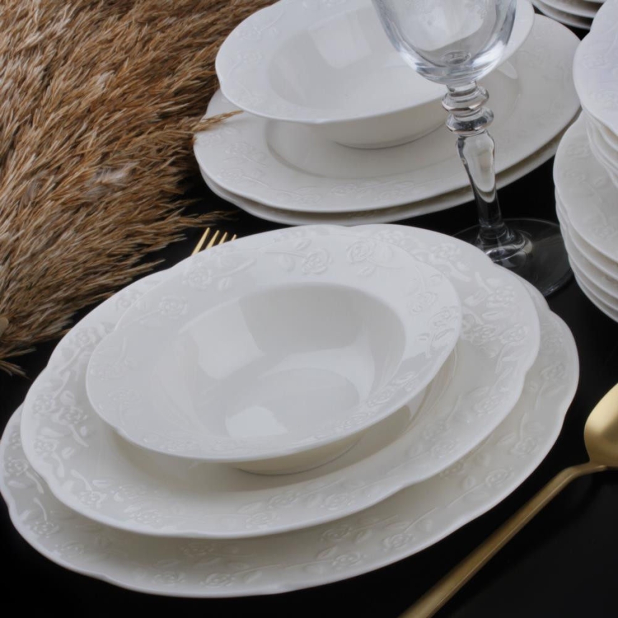 24-delni jedilni servis, kremna/porcelan