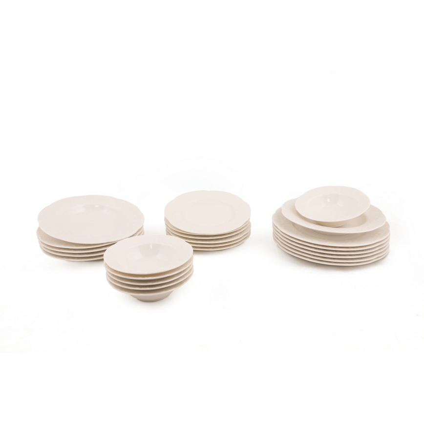 24-delni jedilni servis, kremna/porcelan