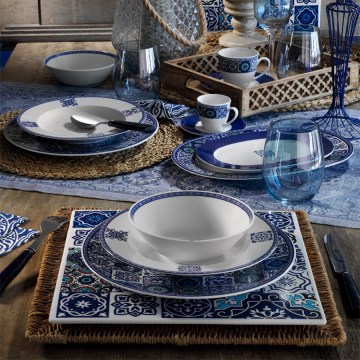 24-delni jedilni servis, moder/porcelan