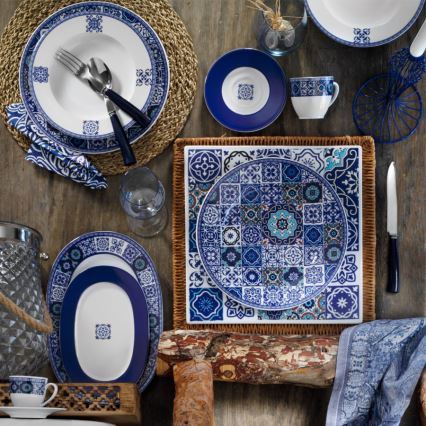 24-delni jedilni servis, moder/porcelan