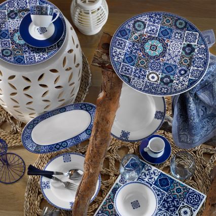 24-delni jedilni servis, moder/porcelan