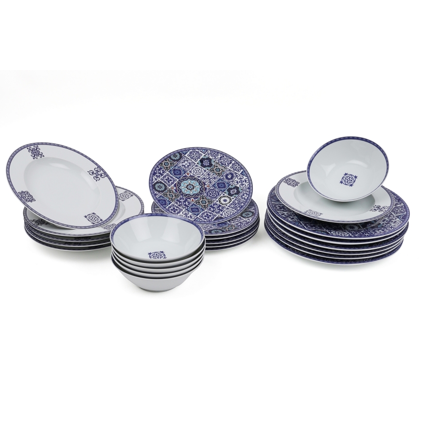 24-delni jedilni servis, moder/porcelan