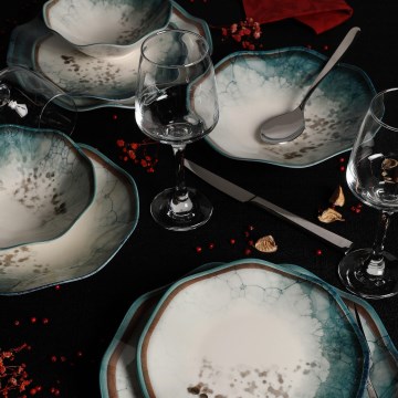 24-delni jedilni servis modra/porcelan