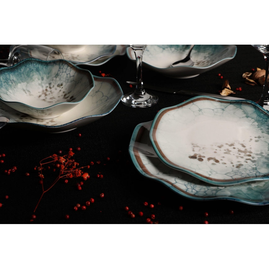 24-delni jedilni servis modra/porcelan