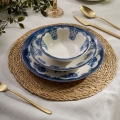 24-delni jedilni servis, modro-bela, iz porcelana