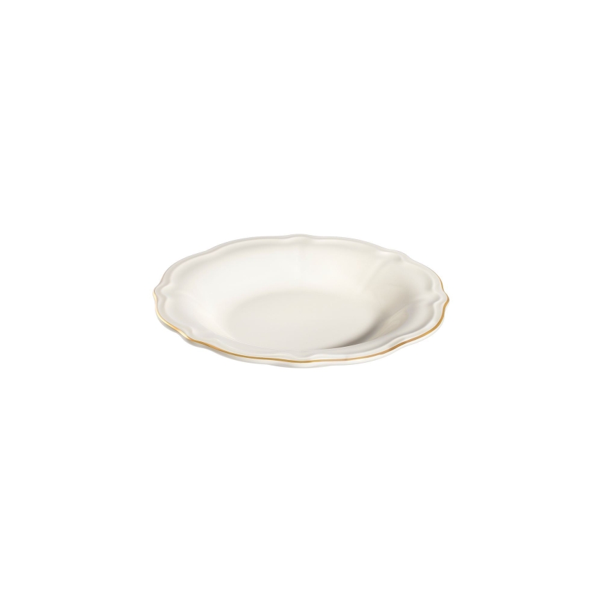 24-delni jedilni servis v beli/zlati barvi, porcelan