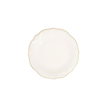 24-delni jedilni servis v beli/zlati barvi, porcelan