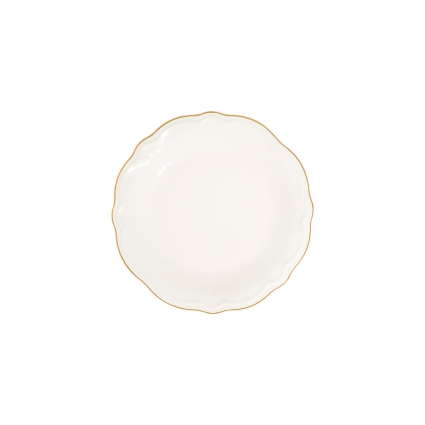 24-delni jedilni servis v beli/zlati barvi, porcelan