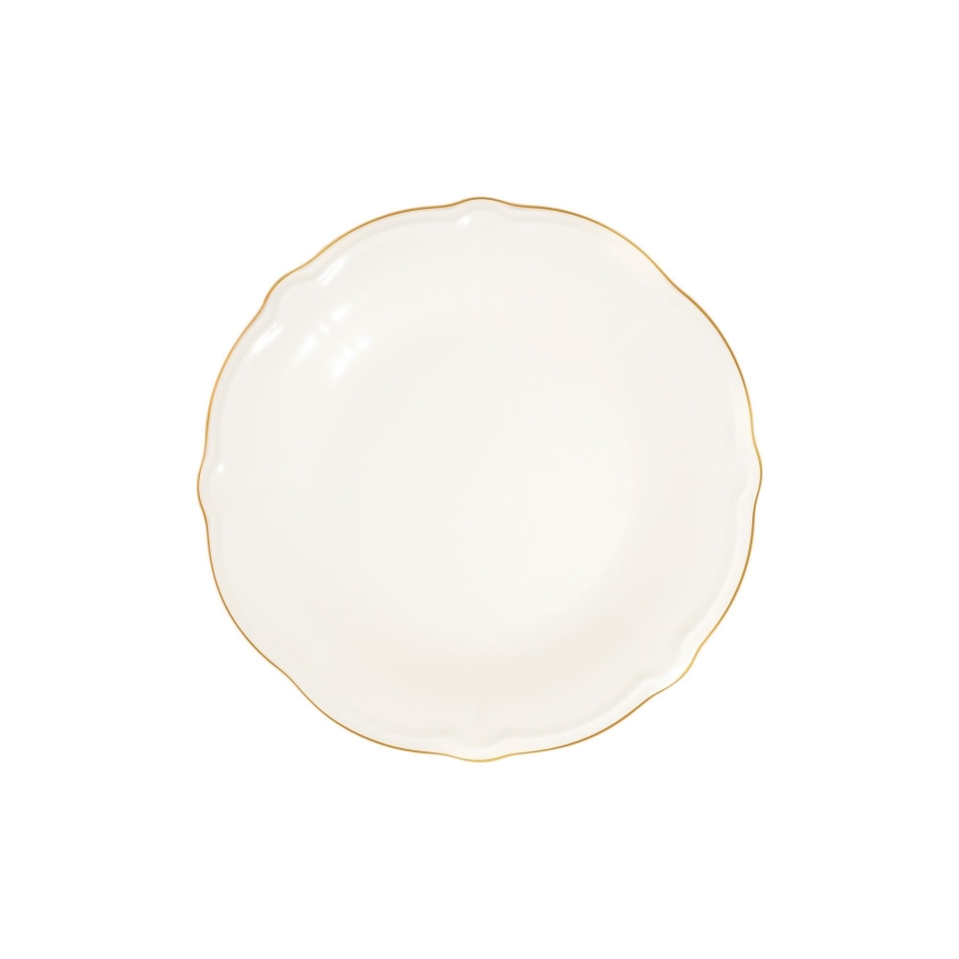 24-delni jedilni servis v beli/zlati barvi, porcelan