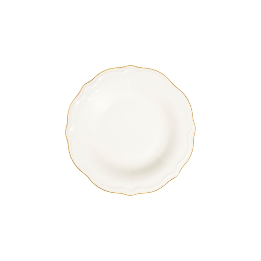 24-delni jedilni servis v beli/zlati barvi, porcelan
