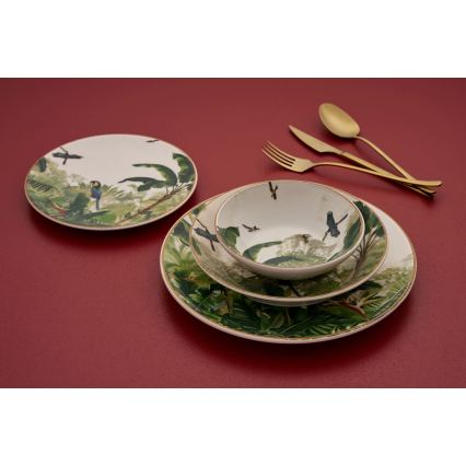 24-delni jedilni servis, večbarven, iz keramike