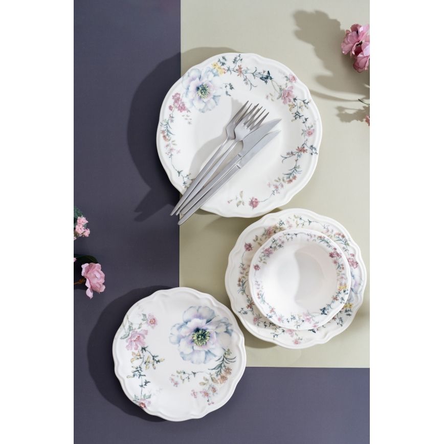 24-delni jedilni servis, večbarven, iz porcelana