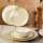 24-delni jedilni set, bel/bež, iz porcelana