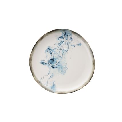 24-delni jedilni set, bel/moder, porcelan