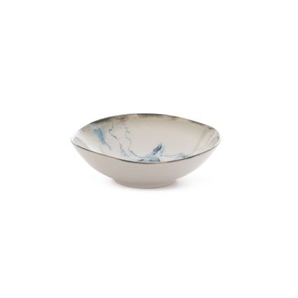 24-delni jedilni set, bel/moder, porcelan