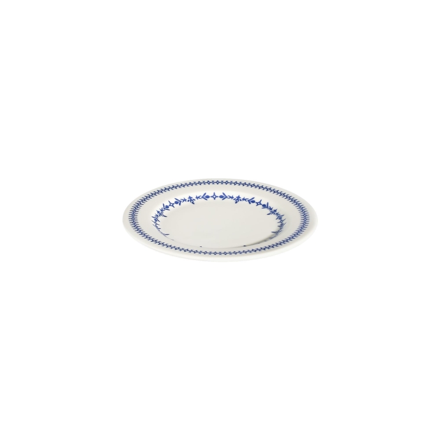 24-delni jedilni set, bel/moder, porcelan