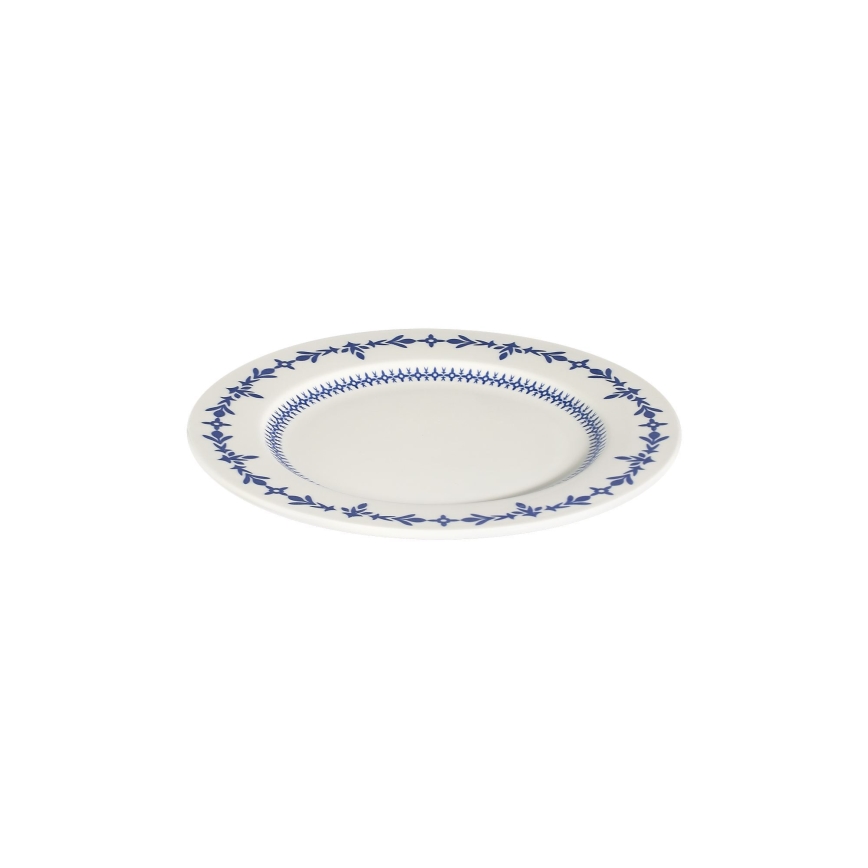 24-delni jedilni set, bel/moder, porcelan