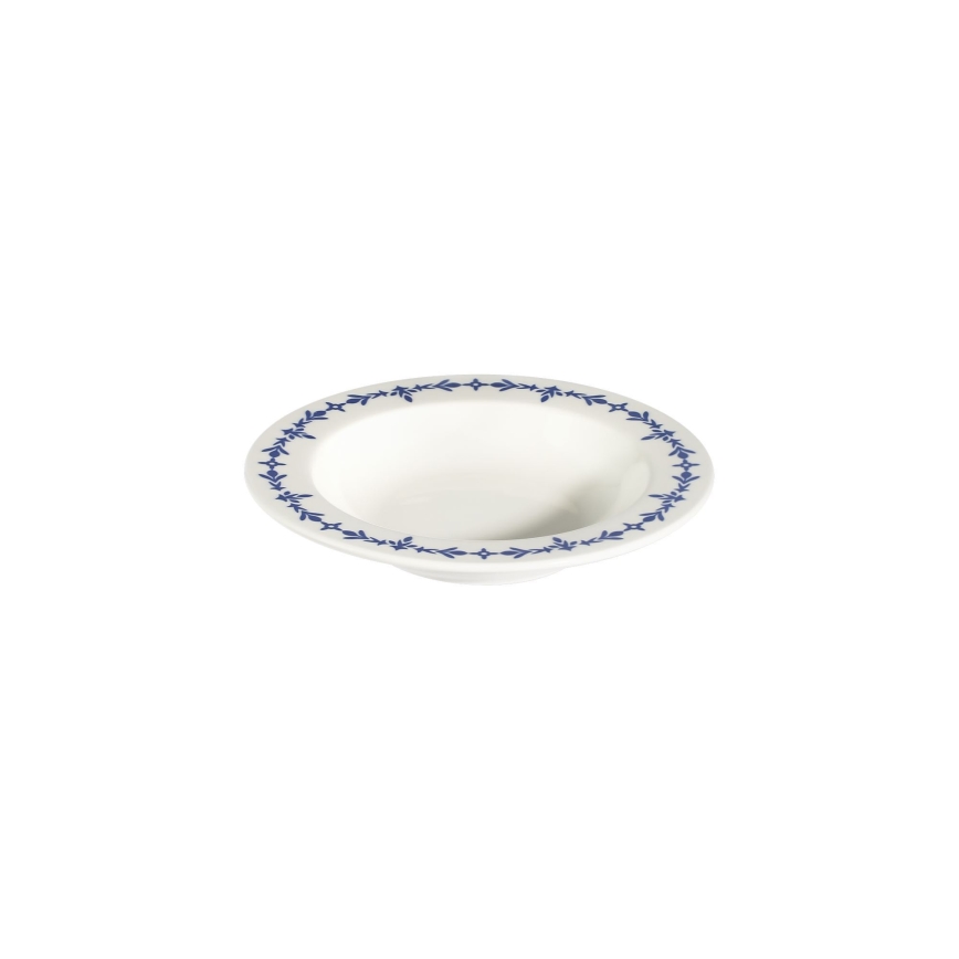 24-delni jedilni set, bel/moder, porcelan
