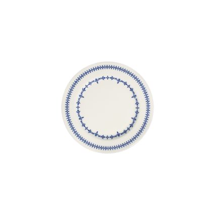 24-delni jedilni set, bel/moder, porcelan