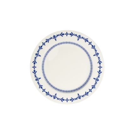 24-delni jedilni set, bel/moder, porcelan
