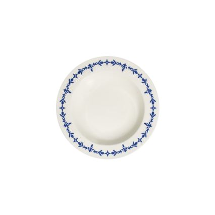 24-delni jedilni set, bel/moder, porcelan