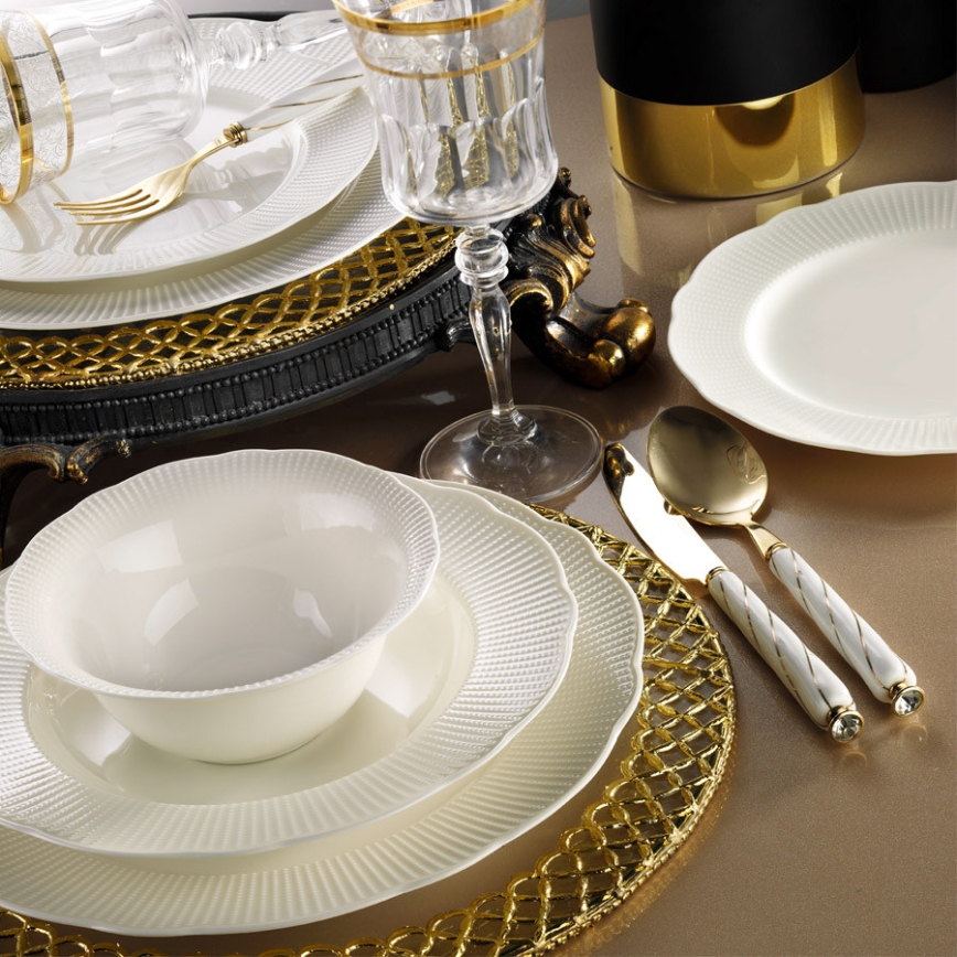 24-delni jedilni set bel/porcelan