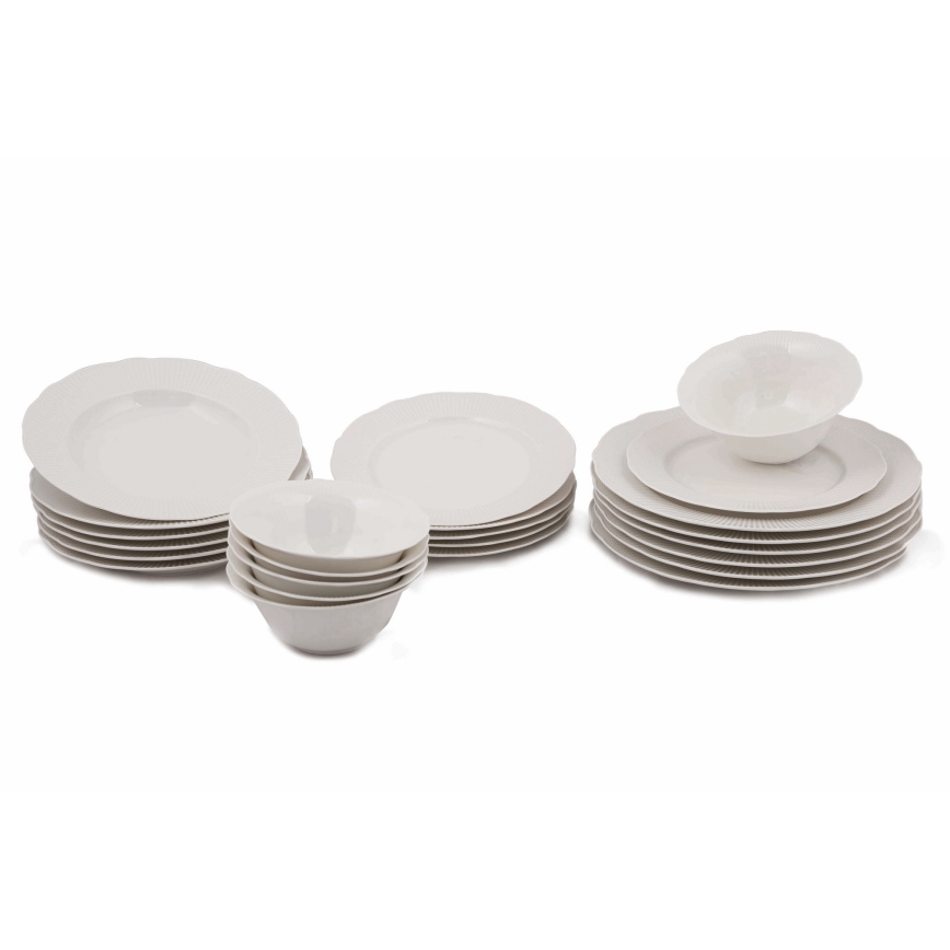 24-delni jedilni set bel/porcelan