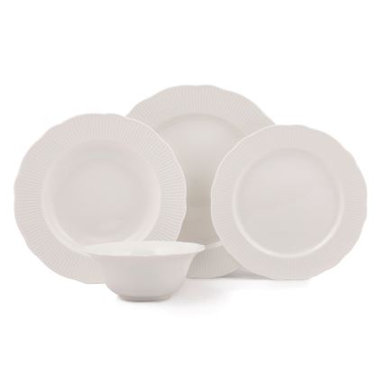 24-delni jedilni set bel/porcelan
